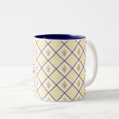Bordeaux fleur-de-lis cup tweekleurige koffiemok (Voorkant rechts)