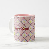 Bordeaux fleur-de-lis cup tweekleurige koffiemok (Voorkant links)