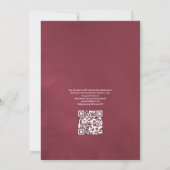 Bordeaux Floral Garden QR Code RSVP Wedding Invita Kaart (Achterkant)