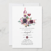 Bordeaux Floral Wine Tasting Bridesmaids Luncheon Kaart (Voorkant)