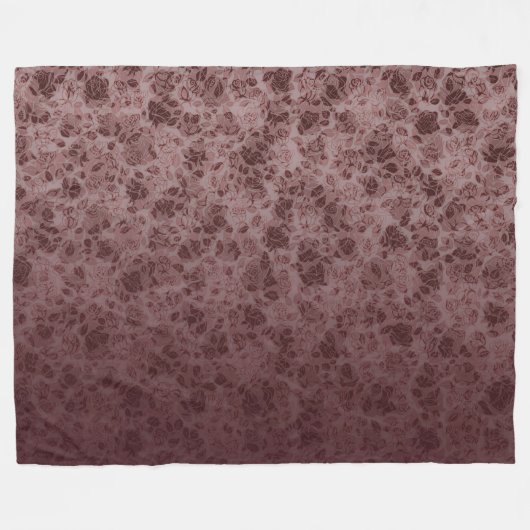 Bordeaux flowers degraded Blanket Fleece Deken (Voorkant (Horizontaal))