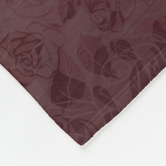 Bordeaux flowers degraded Blanket Fleece Deken (Hoek)