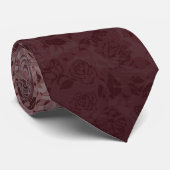 Bordeaux flowers degraded tie stropdas (Opgerold)