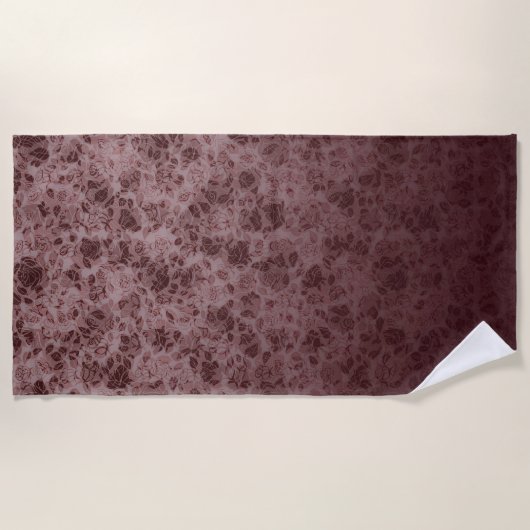Bordeaux flowers degraded Towel Set Strandlaken (Voorkant)