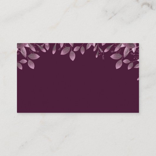 Bordeaux Forest leaf Vrijgezellenfeest Registry Ka Informatiekaartje (Achterkant)