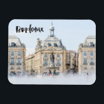 Bordeaux Fotografie Hand Lettered Magnet Magneet<br><div class="desc">Het perfecte souvenir om je reis naar Bordeaux te herinneren. Met handgeletterde waterverf. Foto genomen uit Bordeaux,  Frankrijk. Voeg een speciale datum toe om het nog memorabeler te maken!</div>