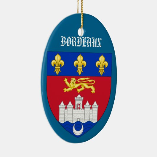 Bordeaux France Crest kerstversiering Keramisch Ornament (Rechts)