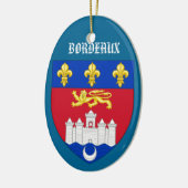Bordeaux France Crest kerstversiering Keramisch Ornament (Links)