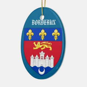 Bordeaux France Crest kerstversiering Keramisch Ornament