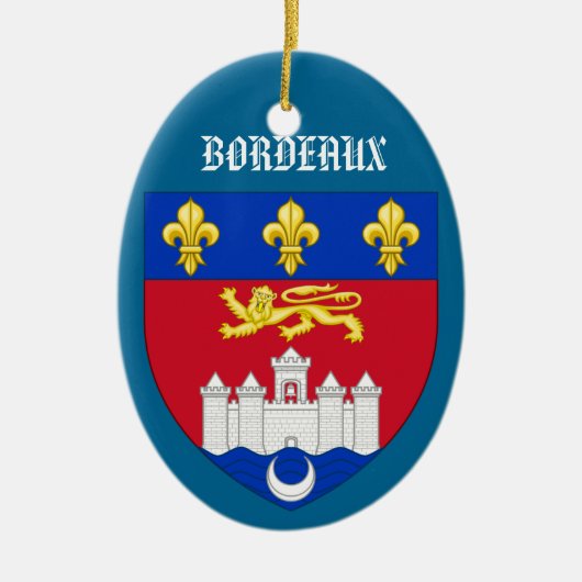Bordeaux France Crest kerstversiering Keramisch Ornament (Voorkant)