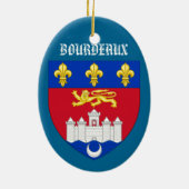 Bordeaux France Crest kerstversiering Keramisch Ornament (Achterkant)