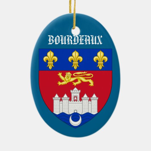 Bordeaux France Crest kerstversiering Keramisch Ornament (Achterkant)