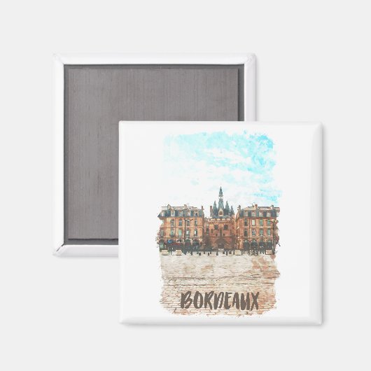 Bordeaux France Place de la Bourse Travel Magneet (Voorkant / Achterkant)