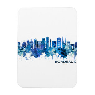 Bordeaux France Skyline Blue Magneet