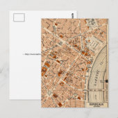 Bordeaux France Vintage Map Briefkaart (Voorkant / Achterkant)