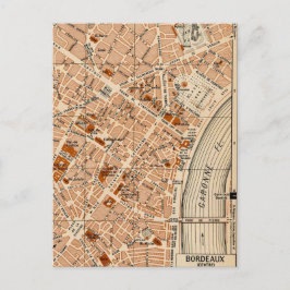 Bordeaux France Vintage Map Briefkaart