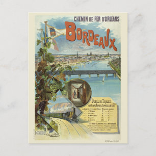 Bordeaux France Vintage Poster 1896 Briefkaart