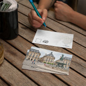 Bordeaux Frankrijk Aquarel Ansichtkaart Kaart