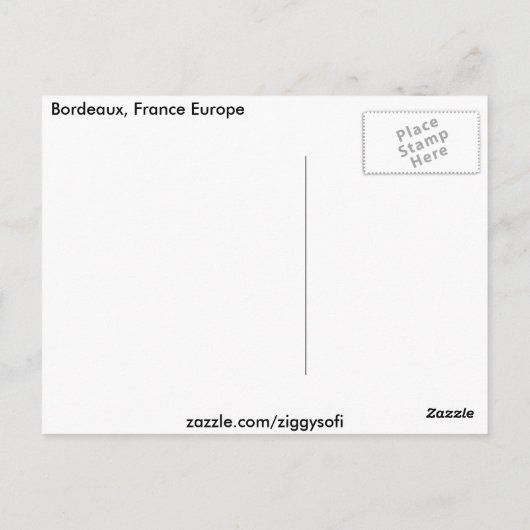 Bordeaux, Frankrijk Briefkaart (Achterkant)