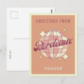 Bordeaux Frankrijk disco Retro  Briefkaart (Voorkant / Achterkant)