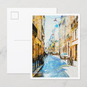 Bordeaux Frankrijk Olieverf Stad Landschap Briefkaart