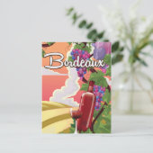 Bordeaux, Frankrijk,  poster van wijnreizen Briefkaart (Staand voorkant)