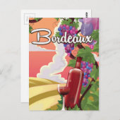 Bordeaux, Frankrijk,  poster van wijnreizen Briefkaart (Voorkant / Achterkant)