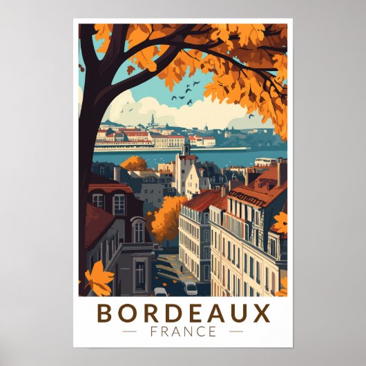 Bordeaux Frankrijk Reizen Kunst Vintage Poster (Voorkant)