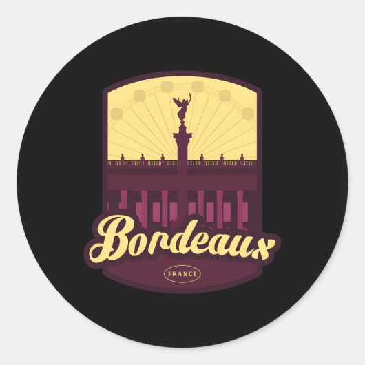 Bordeaux Frankrijk Ronde Sticker (Voorkant)