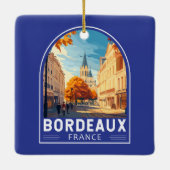 Bordeaux Frankrijk Travel Art Embleem Keramisch Ornament (Achterkant)