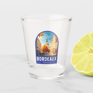 Bordeaux Frankrijk Travel Art Embleem Shot Glas