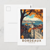 Bordeaux Frankrijk Travel Art Vintage Briefkaart (Voorkant / Achterkant)