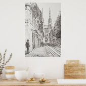 Bordeaux Frankrijk. Twin Spire 2010 Poster (Keuken)