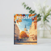 Bordeaux Frankrijk Vineyard Travel Art Vintage Briefkaart (Staand voorkant)