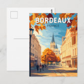 Bordeaux Frankrijk Vineyard Travel Art Vintage Briefkaart (Voorkant / Achterkant)