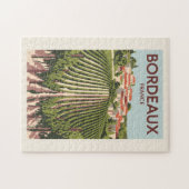 Bordeaux Frankrijk Vineyard Travel Art Vintage Legpuzzel (Horizontaal)