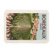 Bordeaux Frankrijk Vineyard Travel Art Vintage Magneet (Horizontaal)