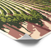 Bordeaux Frankrijk Vineyard Travel Art Vintage Poster (Hoek)