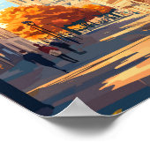 Bordeaux Frankrijk Vineyard Travel Art Vintage Poster (Hoek)