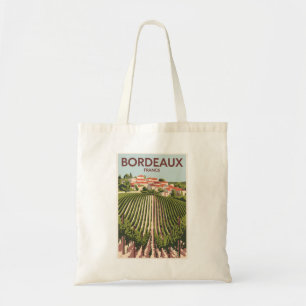 Bordeaux Frankrijk Vineyard Travel Art Vintage Tote Bag
