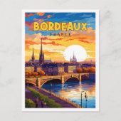 Bordeaux Frankrijk vintage reisillustratie Briefkaart (Voorkant)