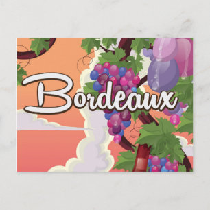 Bordeaux Frankrijk vintage wijn reisposter Briefkaart