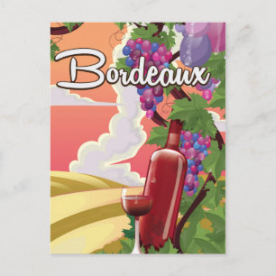 Bordeaux Frankrijk vintage wijn reisposter Briefkaart