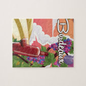 Bordeaux Frankrijk vintage wijn reisposter Legpuzzel (Horizontaal)