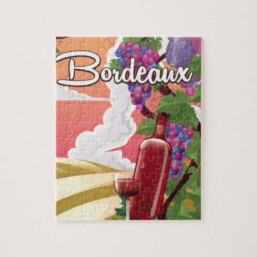 Bordeaux Frankrijk vintage wijn reisposter Legpuzzel (Verticaal)