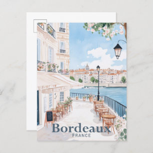 Bordeaux Frankrijk Waterverf schilderij reizen Briefkaart
