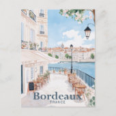 Bordeaux Frankrijk Waterverf schilderij reizen Briefkaart (Voorkant)
