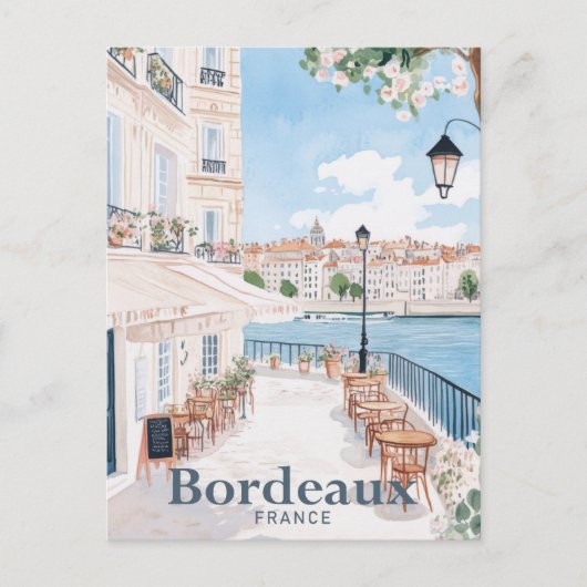 Bordeaux Frankrijk Waterverf schilderij reizen Briefkaart (Voorkant)
