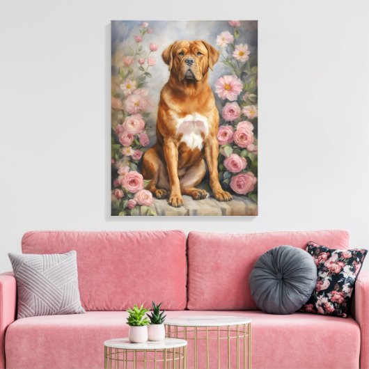 Bordeaux Franse Mastiff Hond Canvas Afdruk (Insitu (Woonkamer))
