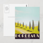 Bordeaux, Franse vintage-reisposter Briefkaart (Voorkant / Achterkant)